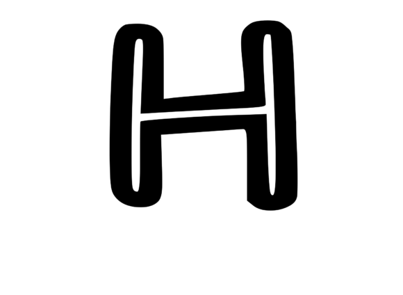 Bold Outlined Comic Mono Letter H