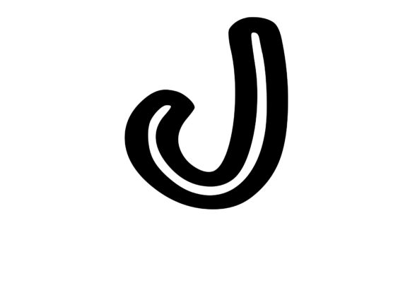 Bold Outlined Comic Mono Letter J – Design Review