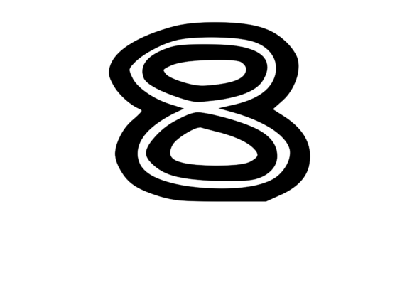 Bold Outlined Comic Mono Number 8