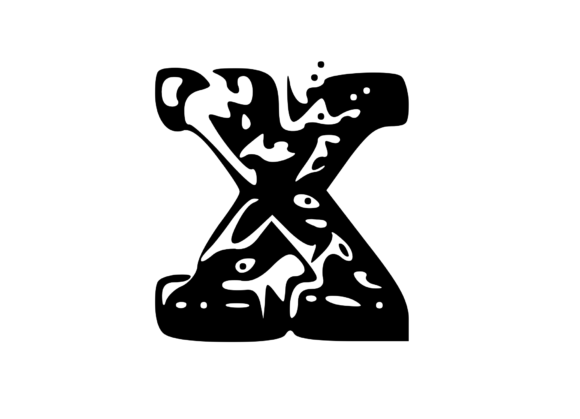 Fun Whacky Playful Mono Letter X V.1