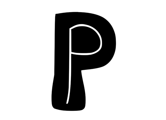 Funky Bold Skeleton Letter P