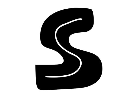 Funky Bold Skeleton Letter S