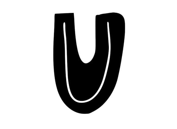 Funky Bold Skeleton Letter U