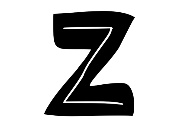 Funky Bold Skeleton Letter Z