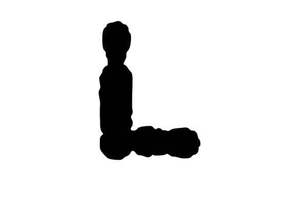 Ink Blot Stain Mono Letter L