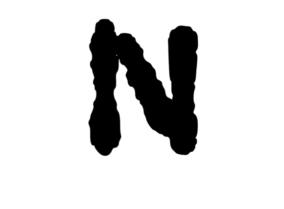 Ink Blot Stain Mono Letter N