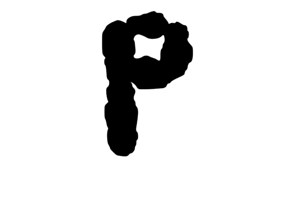 Ink Blot Stain Mono Letter P
