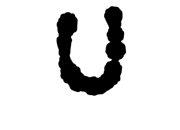 Ink Blot Stain Mono Letter U