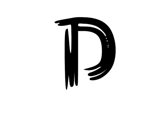 Old Brush Stroked Mono Letter D