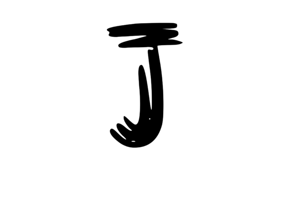 Old Brush Stroked Mono Letter J