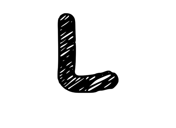 Review: Rough and Messy Scribbled Mono Letter L