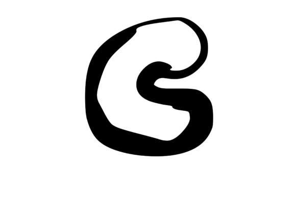 Rounded Fat Marker Pen Mono Letter C