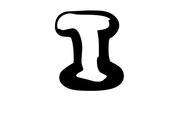 Rounded Fat Marker Pen Mono Letter I