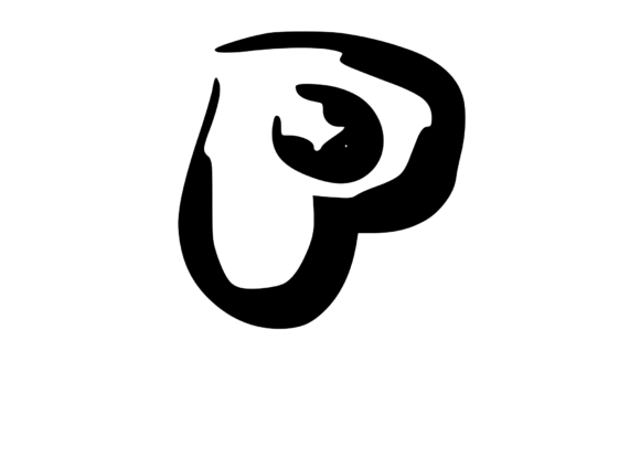 Rounded Fat Marker Pen Mono Letter P