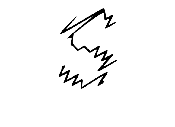 Zapped Comic Shocked Mono Letters S